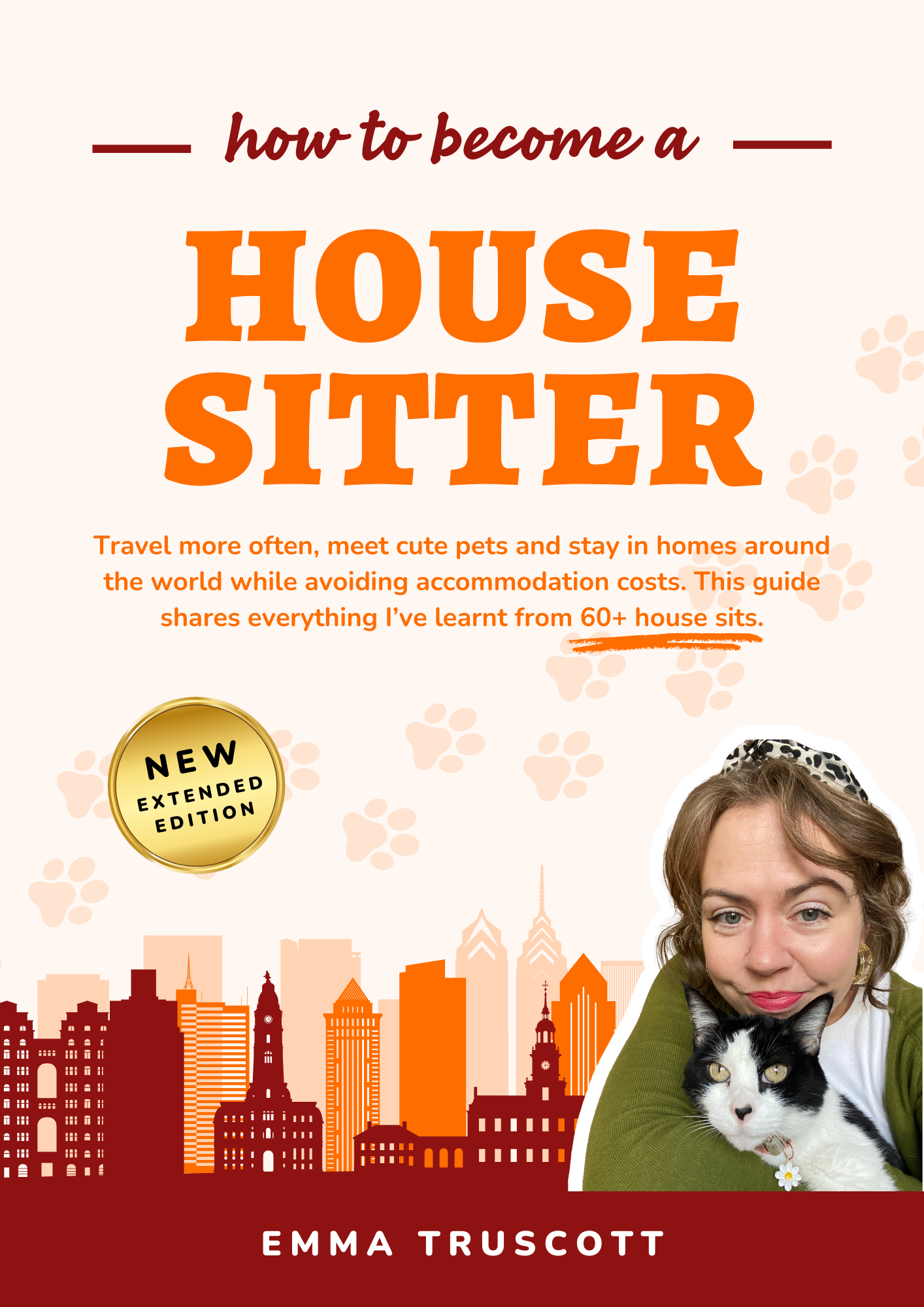 A front cover of a guide titled: How to become a house sitter.