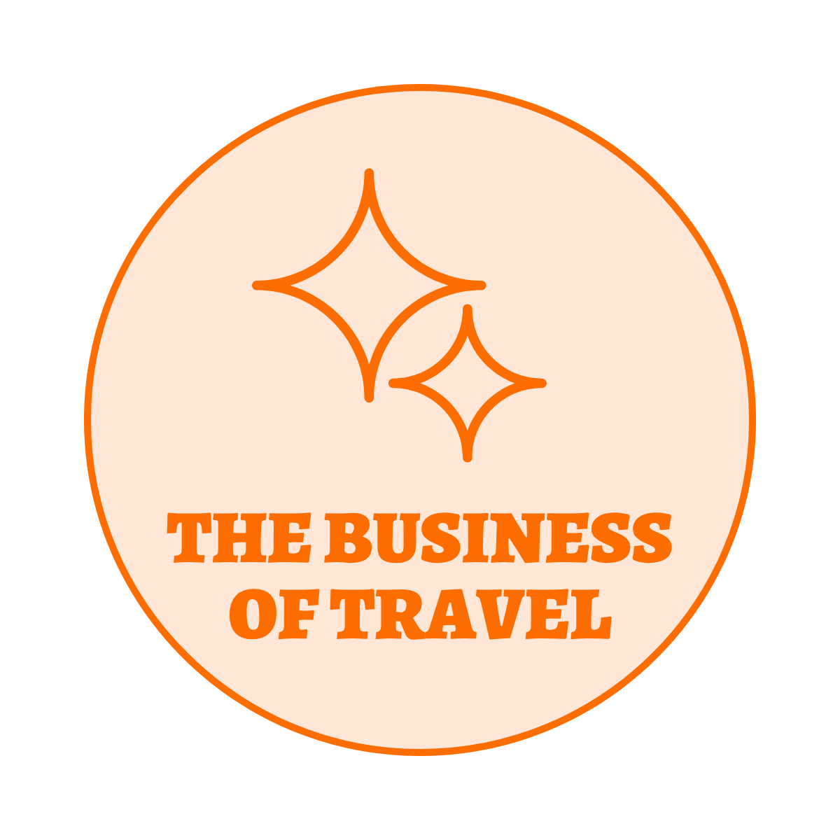 A decorative icon with stars reading 'THE BUSINESS OF TRAVEL'